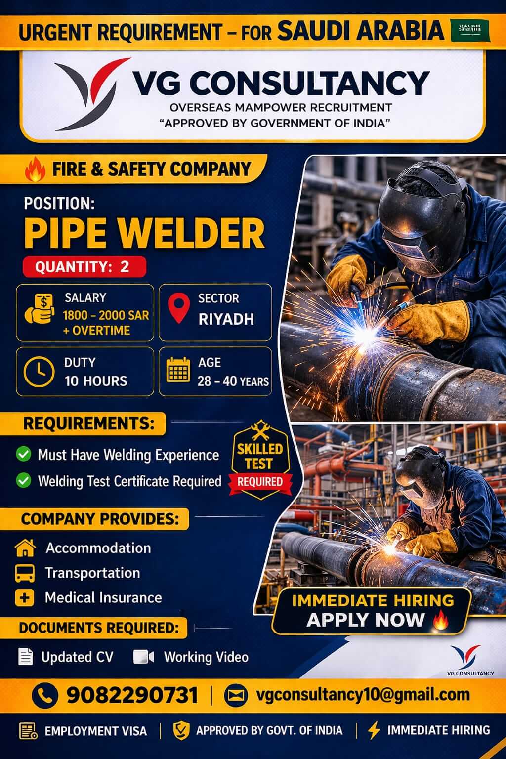 URGENT REQUIREMENT – SAUDI ARABIA