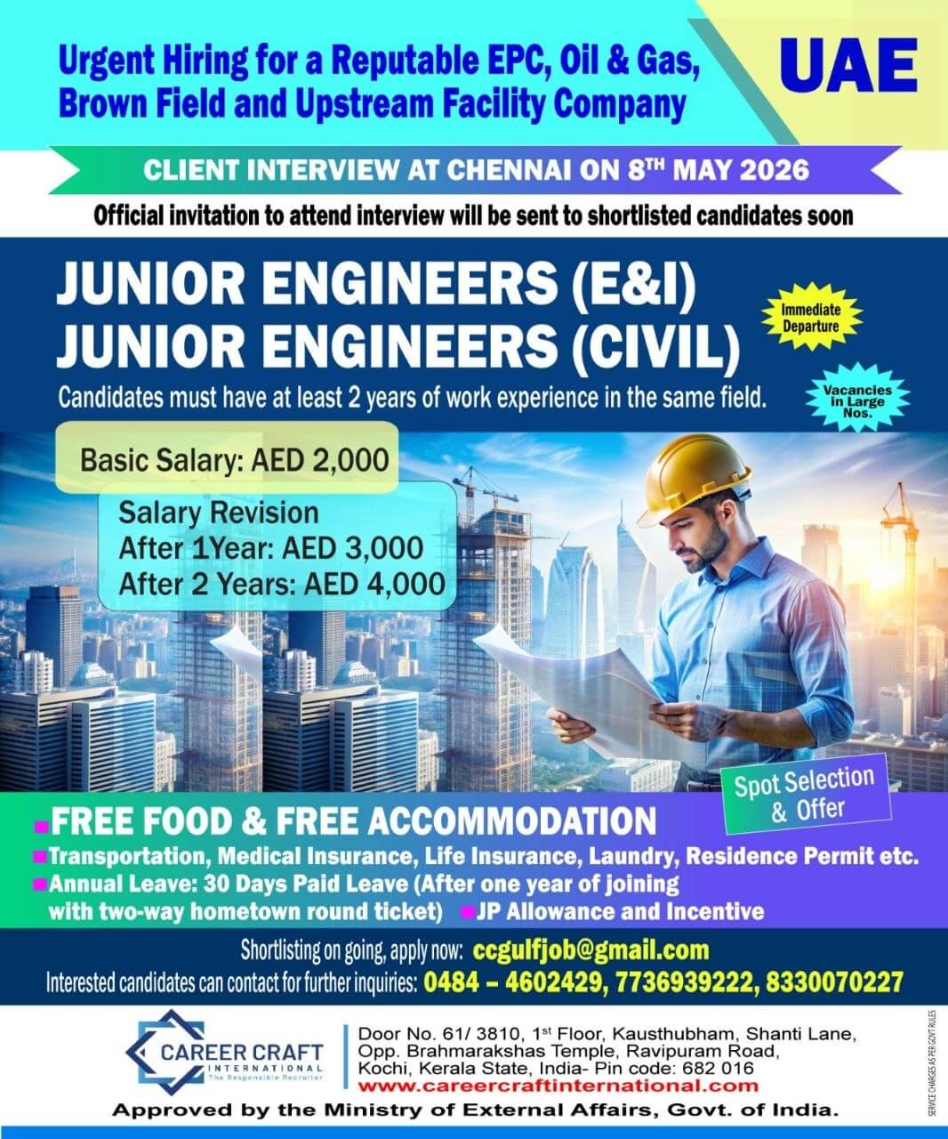 Client Interview at Chennai on 8th May, 2026 for Abu Dhabi -