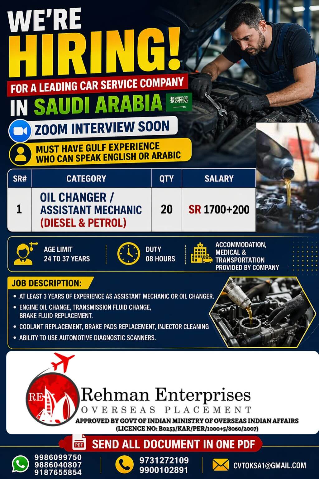 HIRING FOR SAUDI ARABIA
