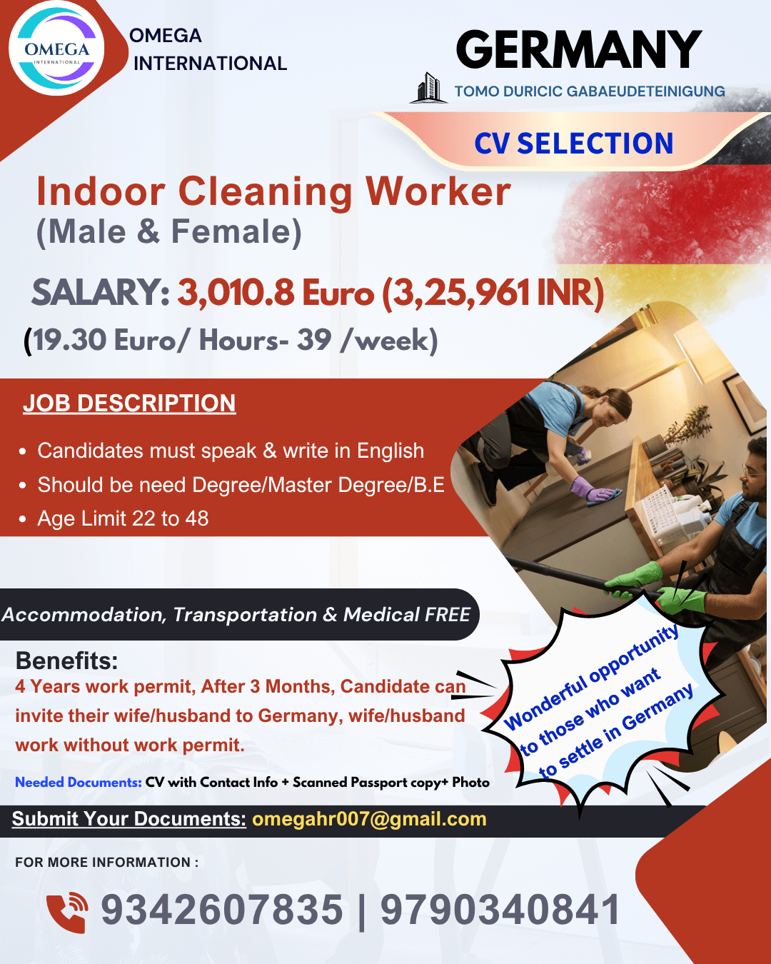 URGENTLY HIRING FOR GERMANY