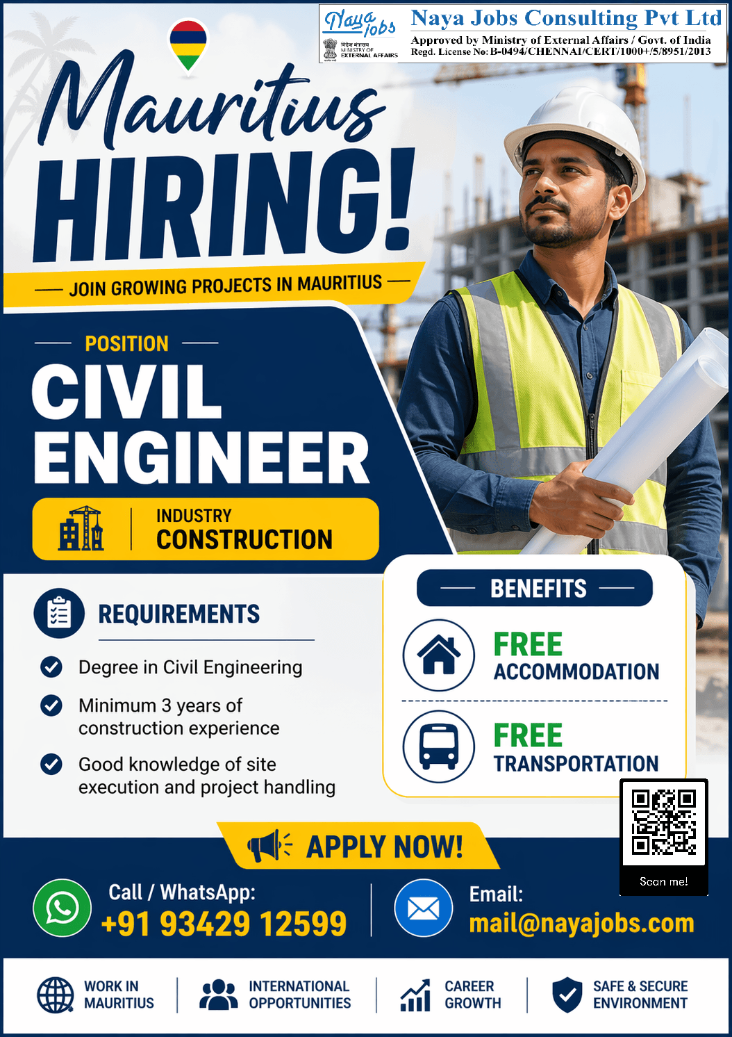 Hiring for Mauritius Civil Engineer