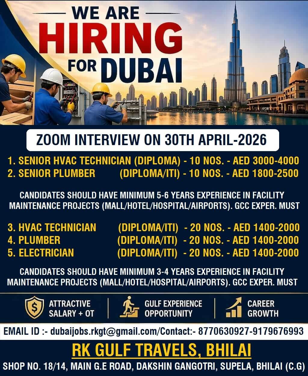 HIRING FOR A LEADING FACILITY MANAGEMENT COMPANY- UAE.