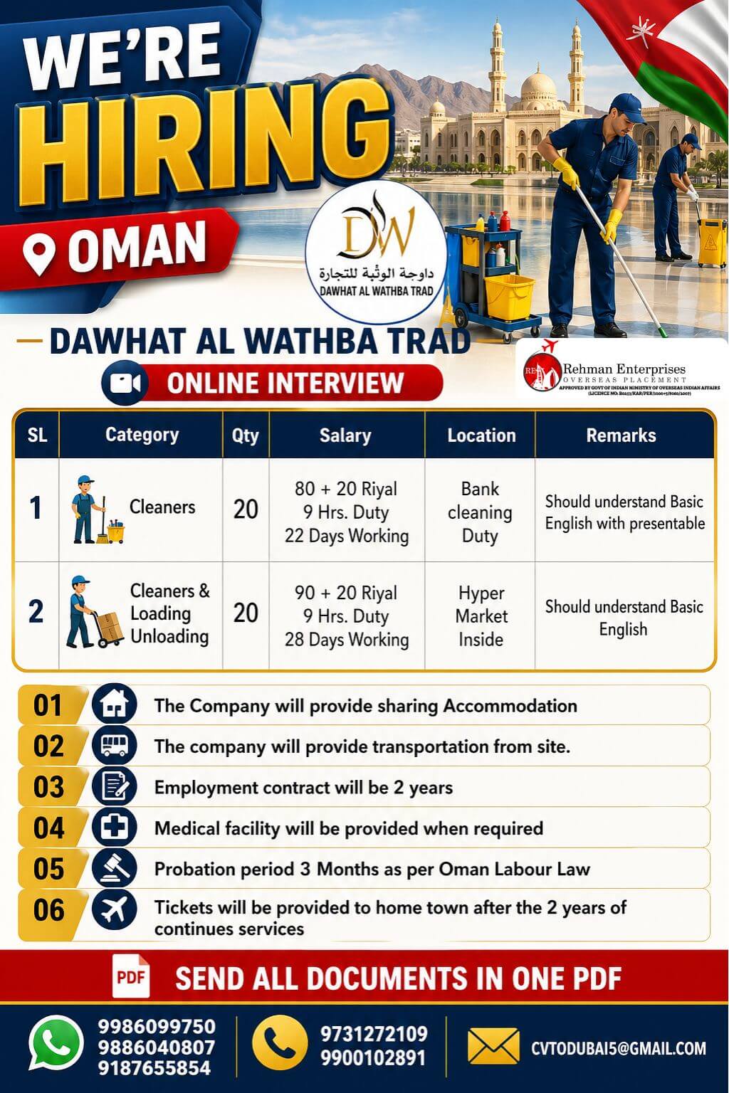 HIRING FOR OMAN