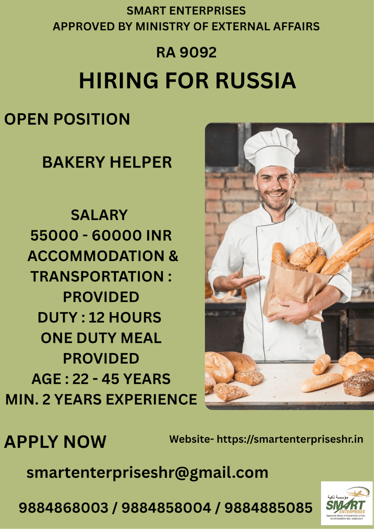 URGENT REQUIREMENT FOR RUSSIA