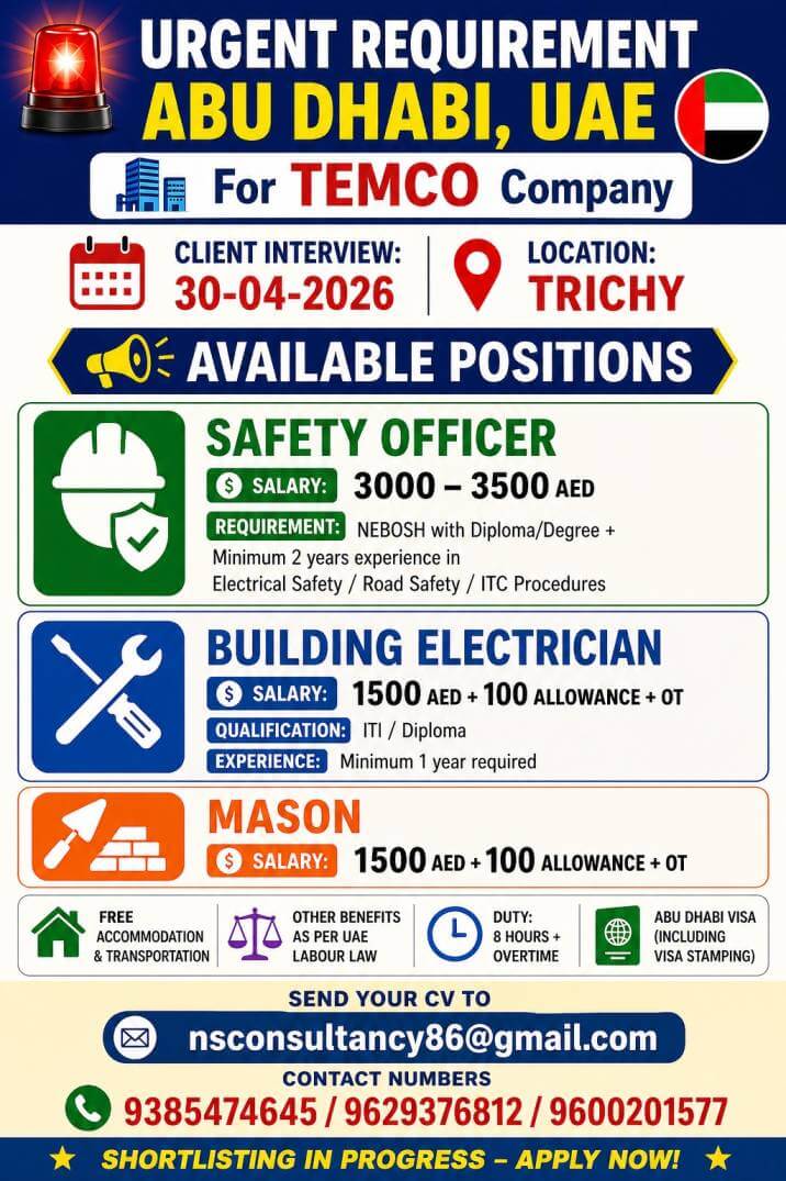 LEADING TEMCO COMPANY REQUIREMENT FOR ABU DHABI AND DUBAI