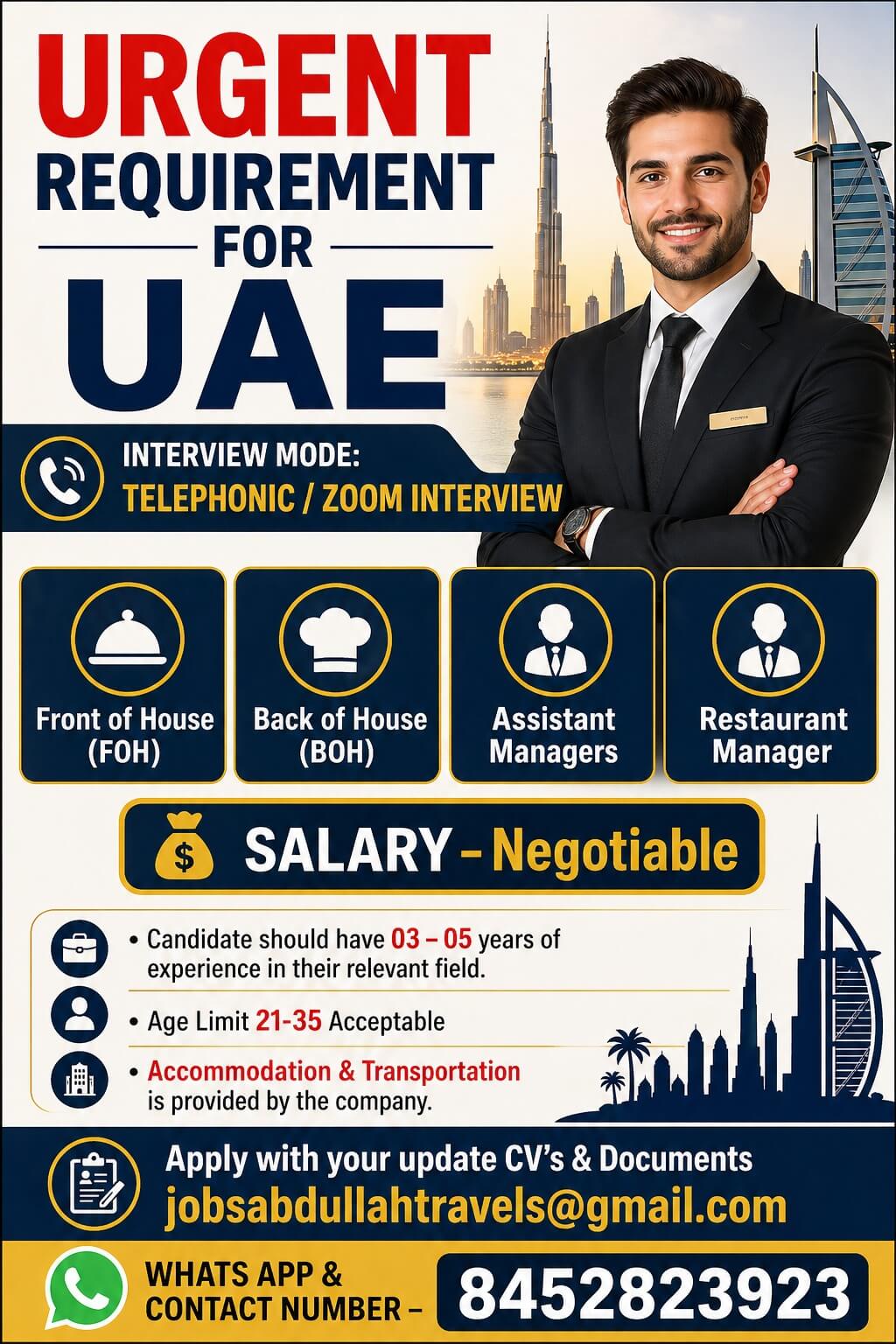URGENT REQUIREMENT FOR UAE