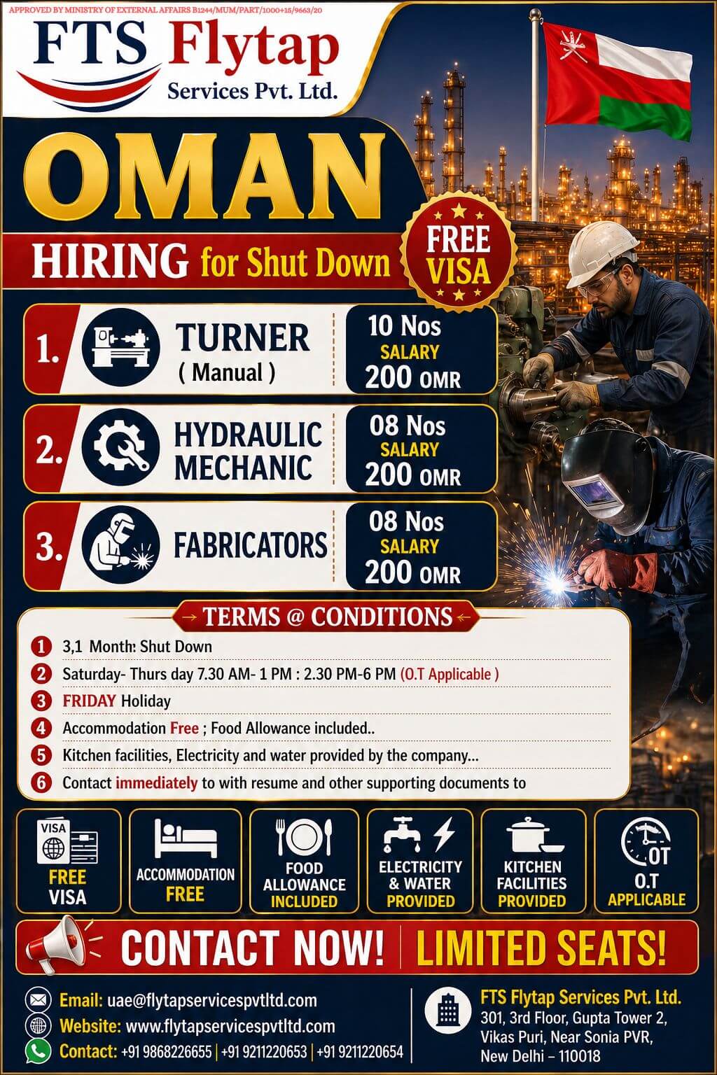 Immediate Hiring for Oman – Shutdown Project
