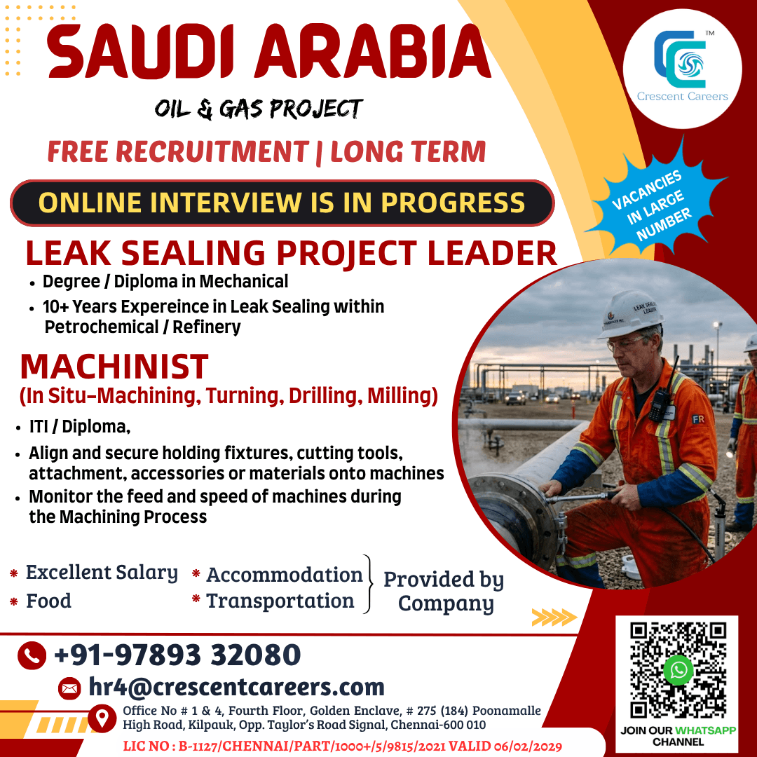 LEAK SEALING PROJECT LEADER / MACHINIST