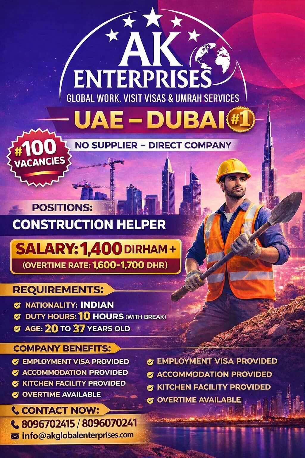Urgently hiring for UAE DUBAI