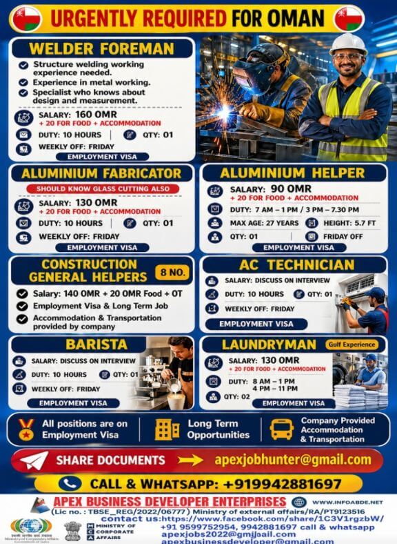 Multiple categories jobs Oman