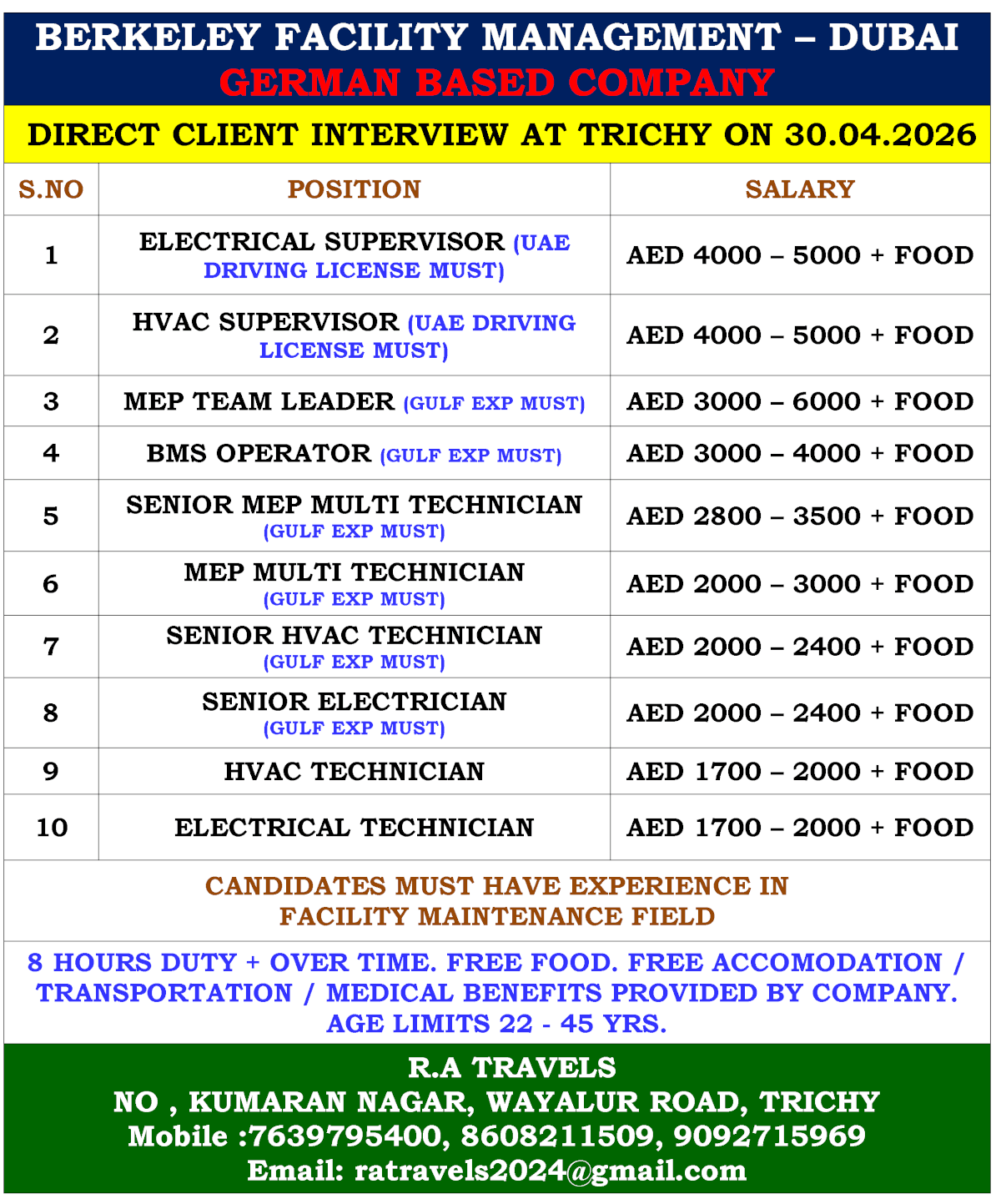 BERKELEY FACILITY MANAGEMENT – DUBAI GERMAN BASED COMPANY