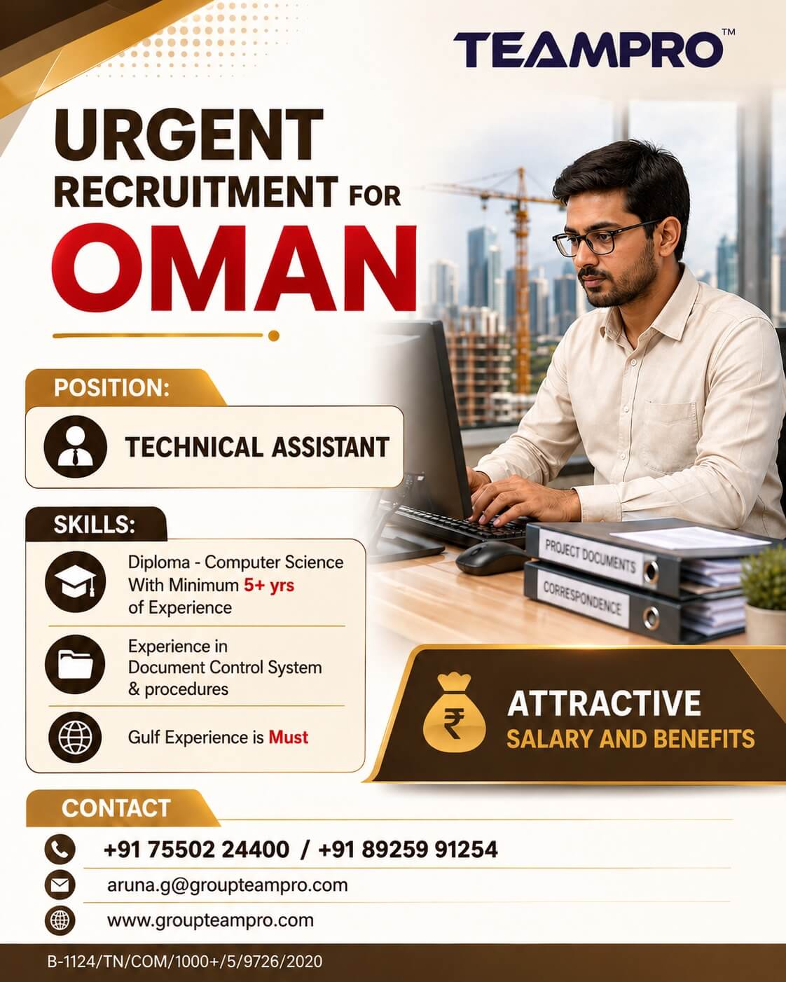 ? Urgent Hiring – Oman ??  We are looking for a Technical Assistant for a leading project in Oman.