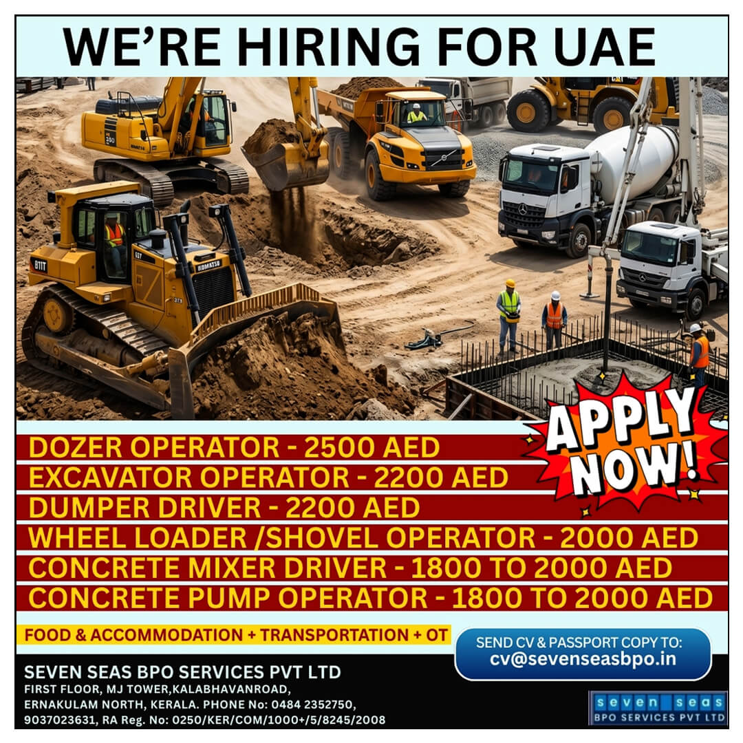 Urgent Vacancies in UAE - DUBAI