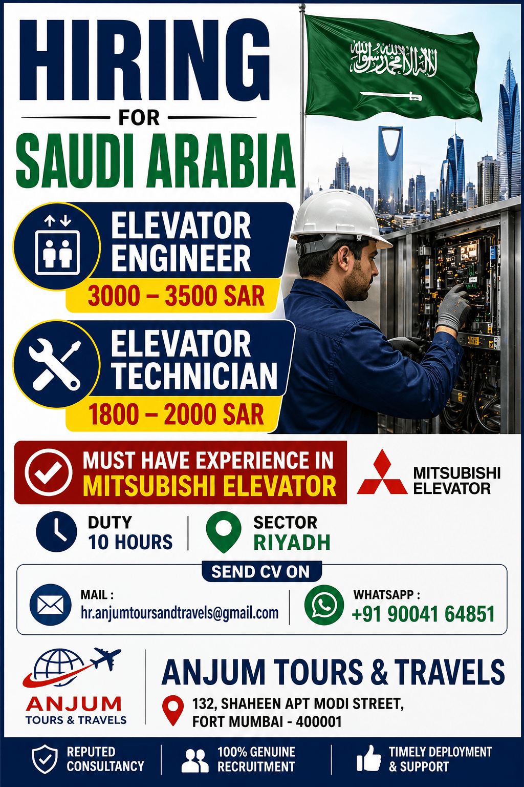 HIRING FOR SAUDI ARABIA
