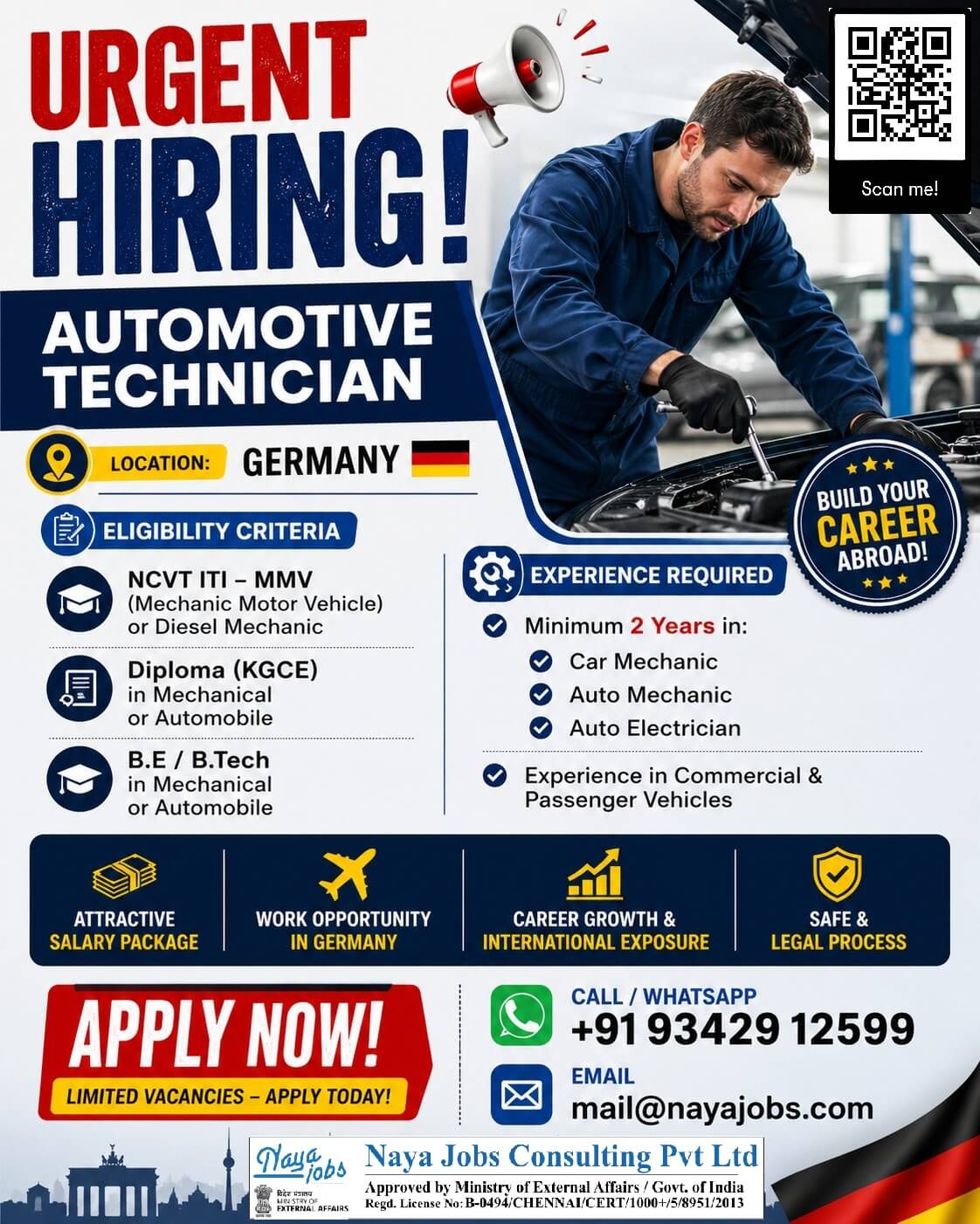 Auto Technician Job in Germany| Urgent Hiring