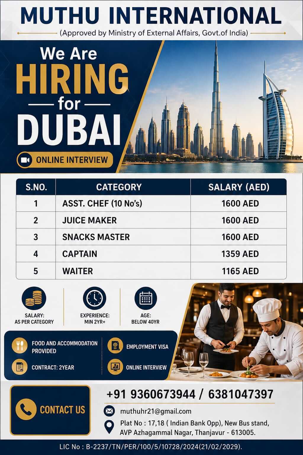 WANTED FOR DUBAI