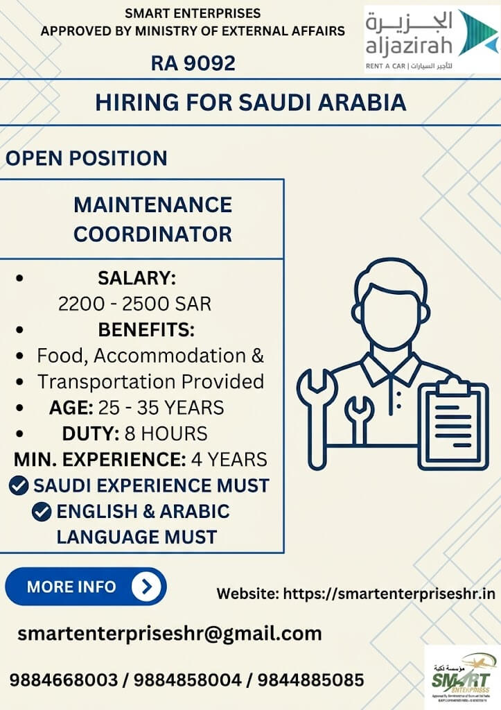 maintanenc cordinater