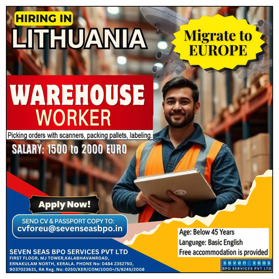 URGENT VACANCY IN LITHUANIA - EUROPE COUNTRY