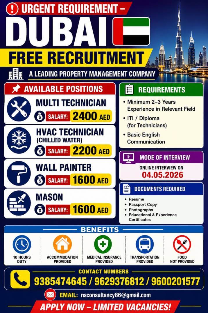 LEADING PROPERTY MANAGEMENT COMPANY REQUIREMENT DUBAI