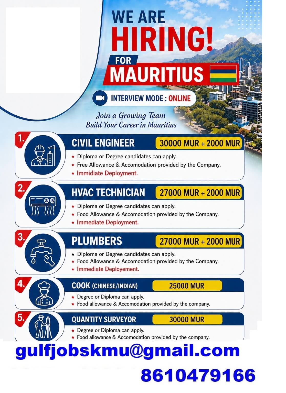 REQUIREMENT FOR MAURITIUS