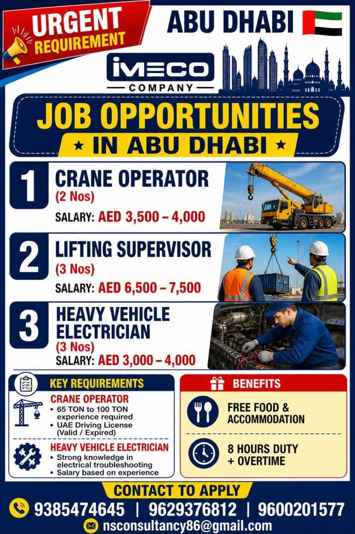 LEADING IMECO COMPANY REQUIREMENT FOR ABU DHABI