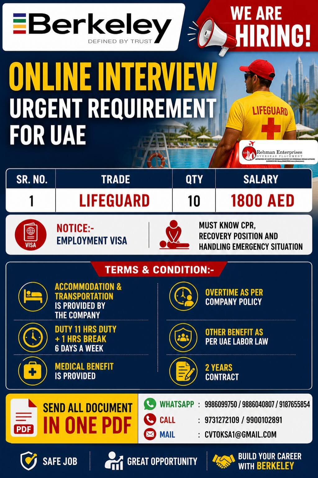 URGENT REQUIREMENT FOR UAE
