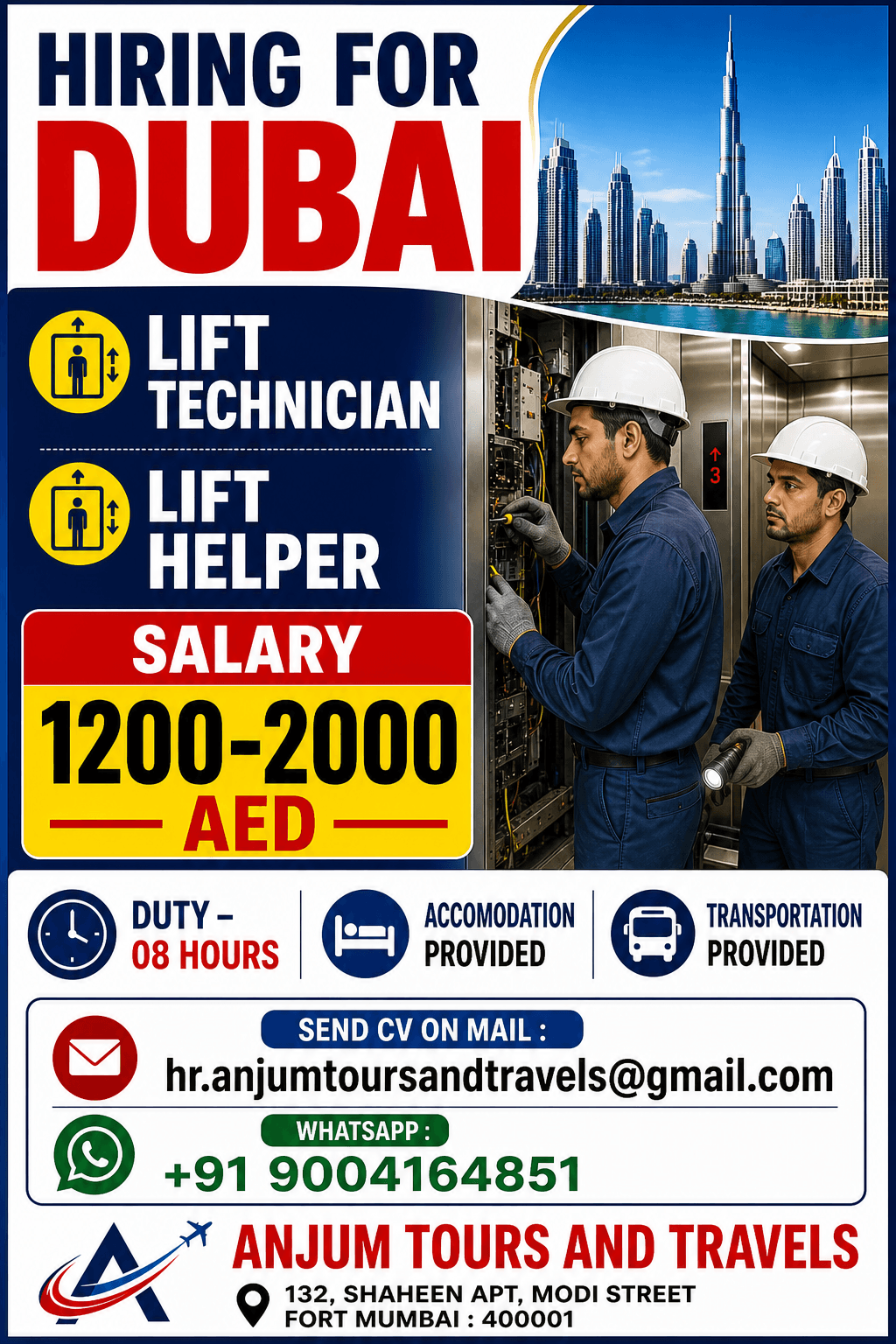 HIRING FOR DUBAI