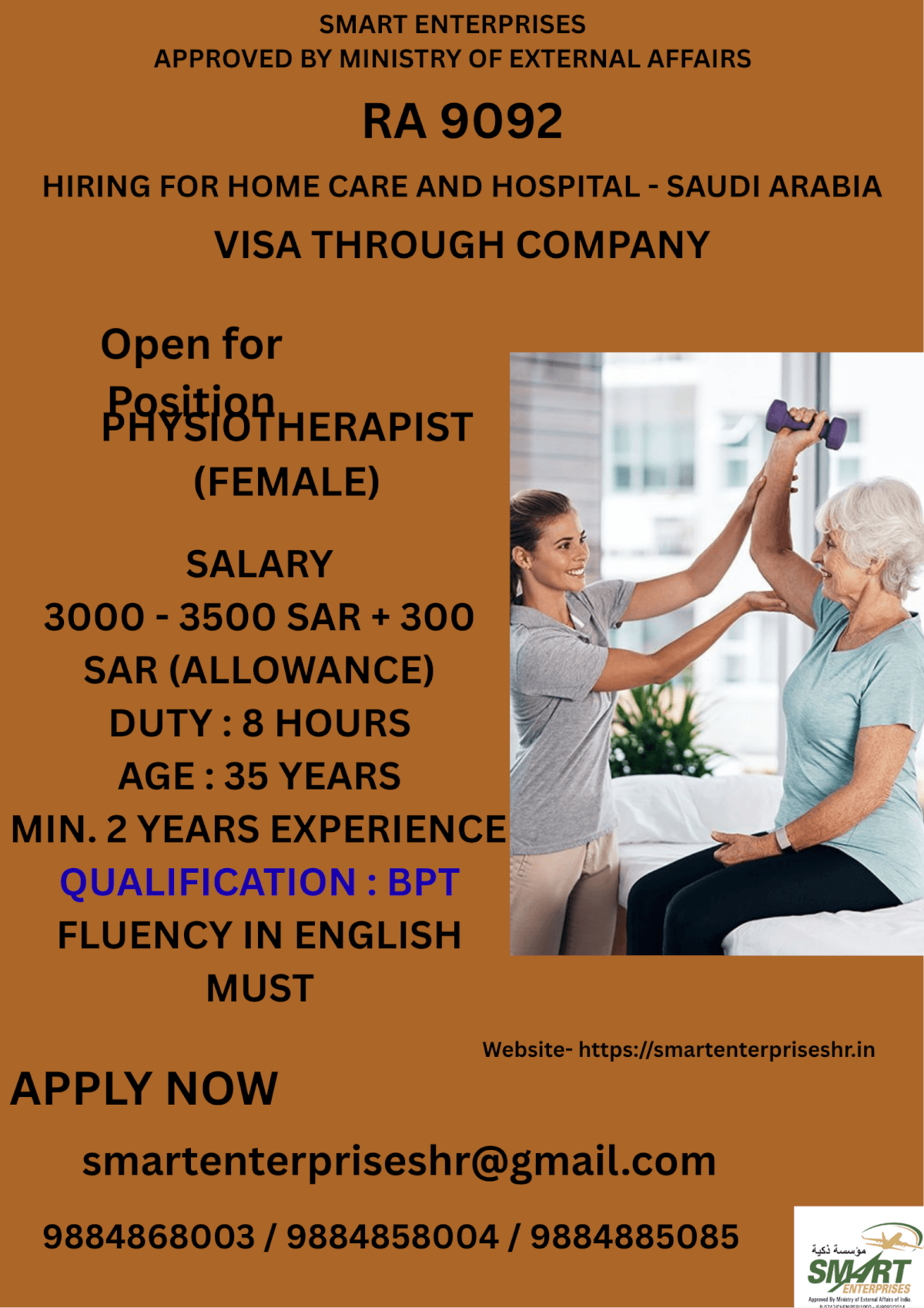URGENT REQUIREMENT FOR SAUDI ARABIA