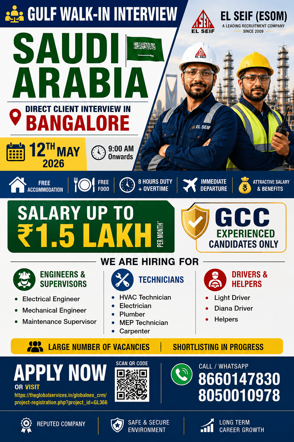 EL SEIF Saudi Arabia Hiring | Direct Client Interview in Bangalore