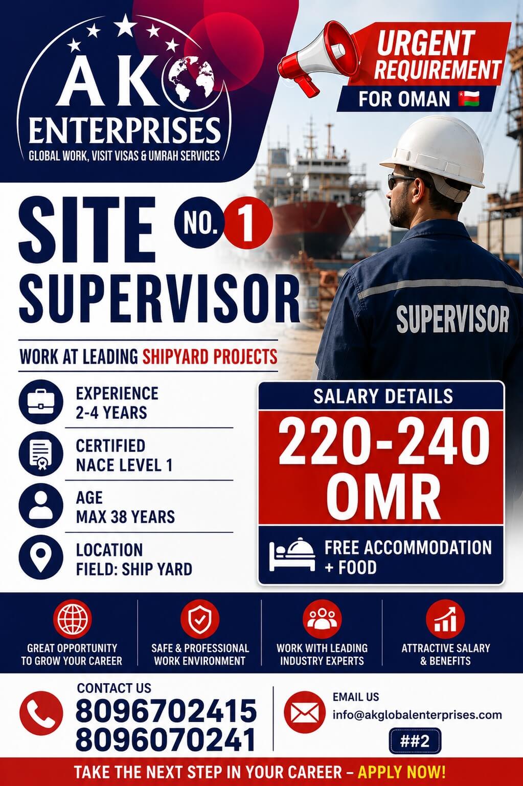 Urgent Requirement for Oman Nace Level 1