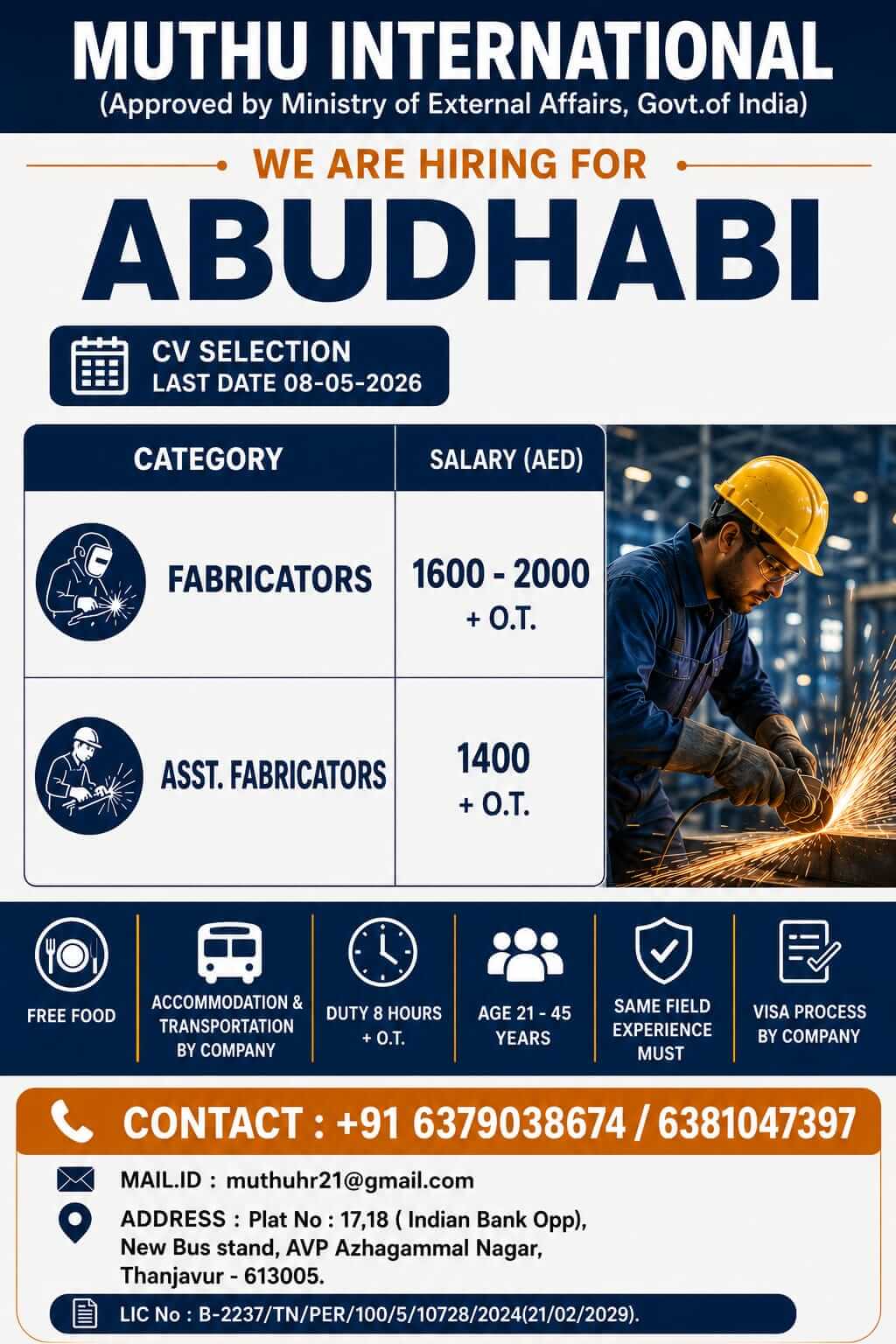 WANTED FOR ABUDHABI
