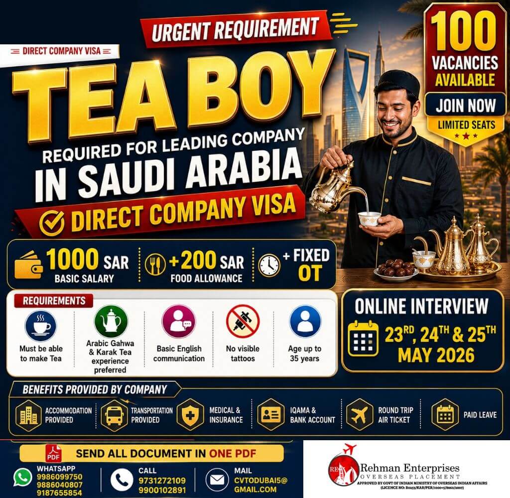 HIRING FOR SAUDI ARABIA HIRING FOR SAUDI ARABIA
