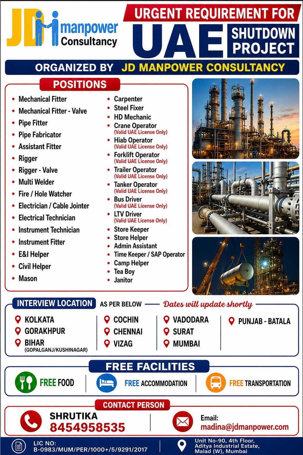 URGENTR REQUIREMENT FOR UAE SHUTDOWN PROJECT URGENTR REQUIREMENT FOR UAE SHUTDOWN PROJECT