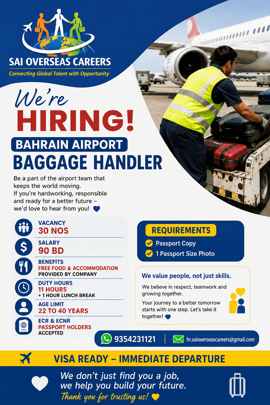 Urgent Hiring for Bahrain – Airport Baggage Handler