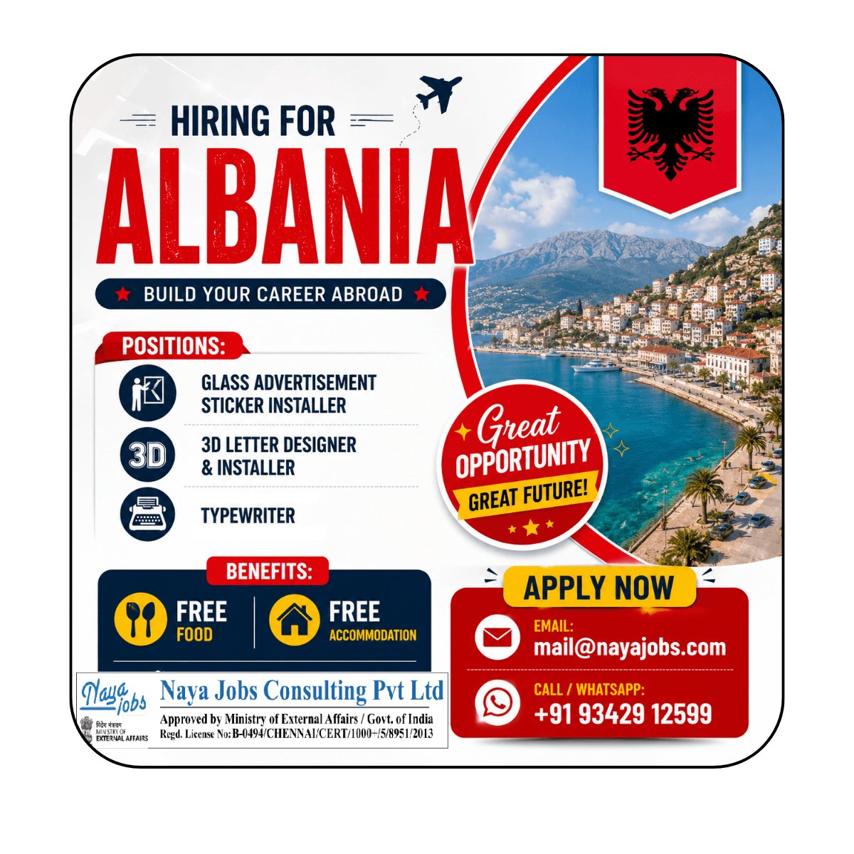 HIRING FOR ALBANIA HIRING FOR ALBANIA