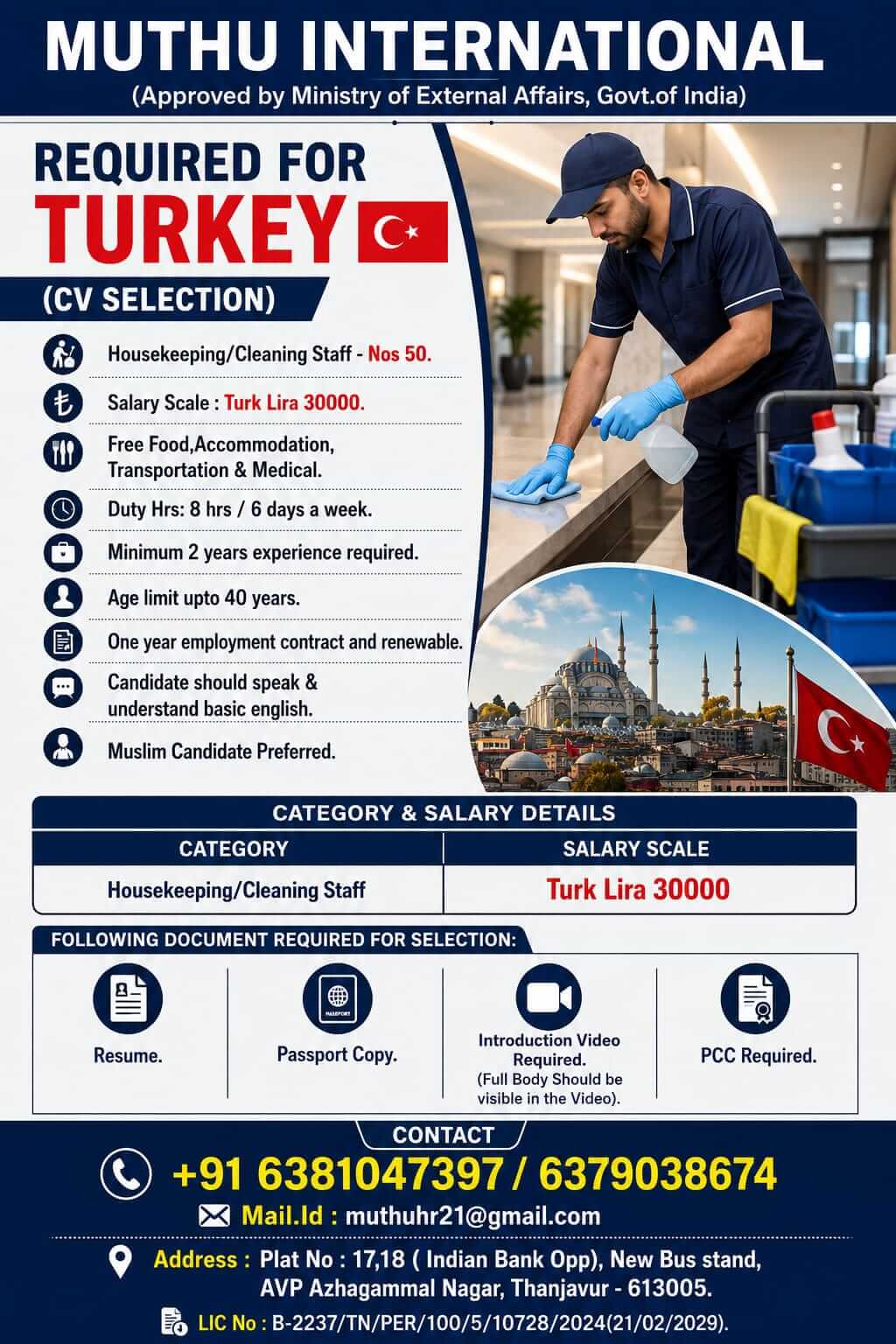 WANTED FOR TURKEY
