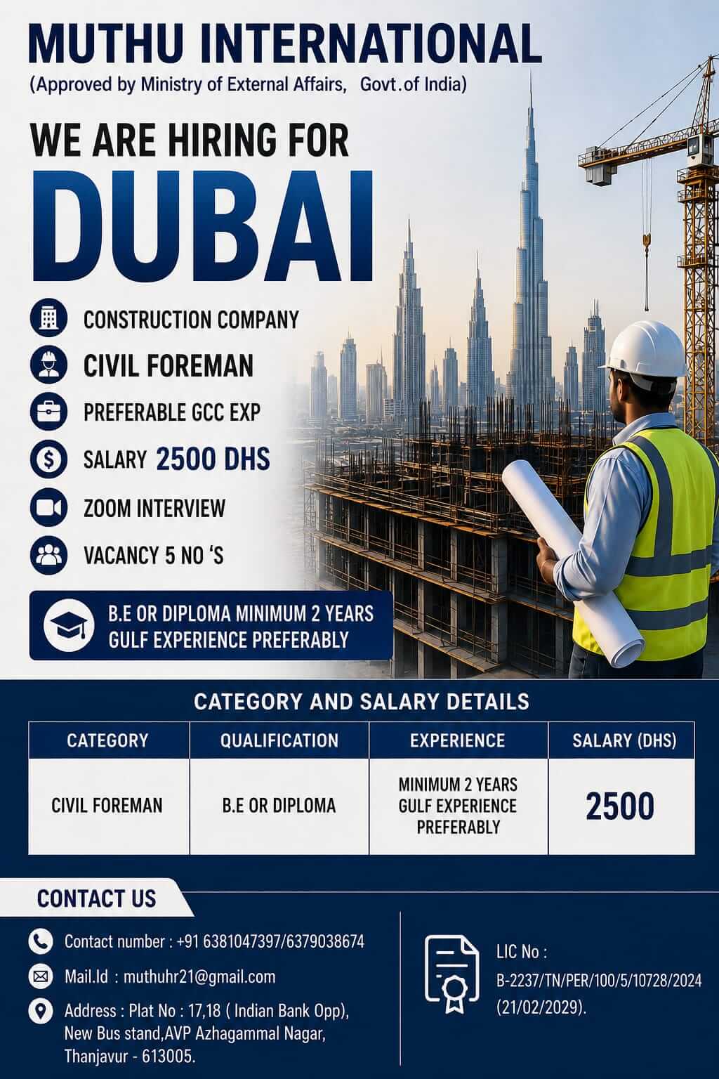 WANTED FOR DUBAI