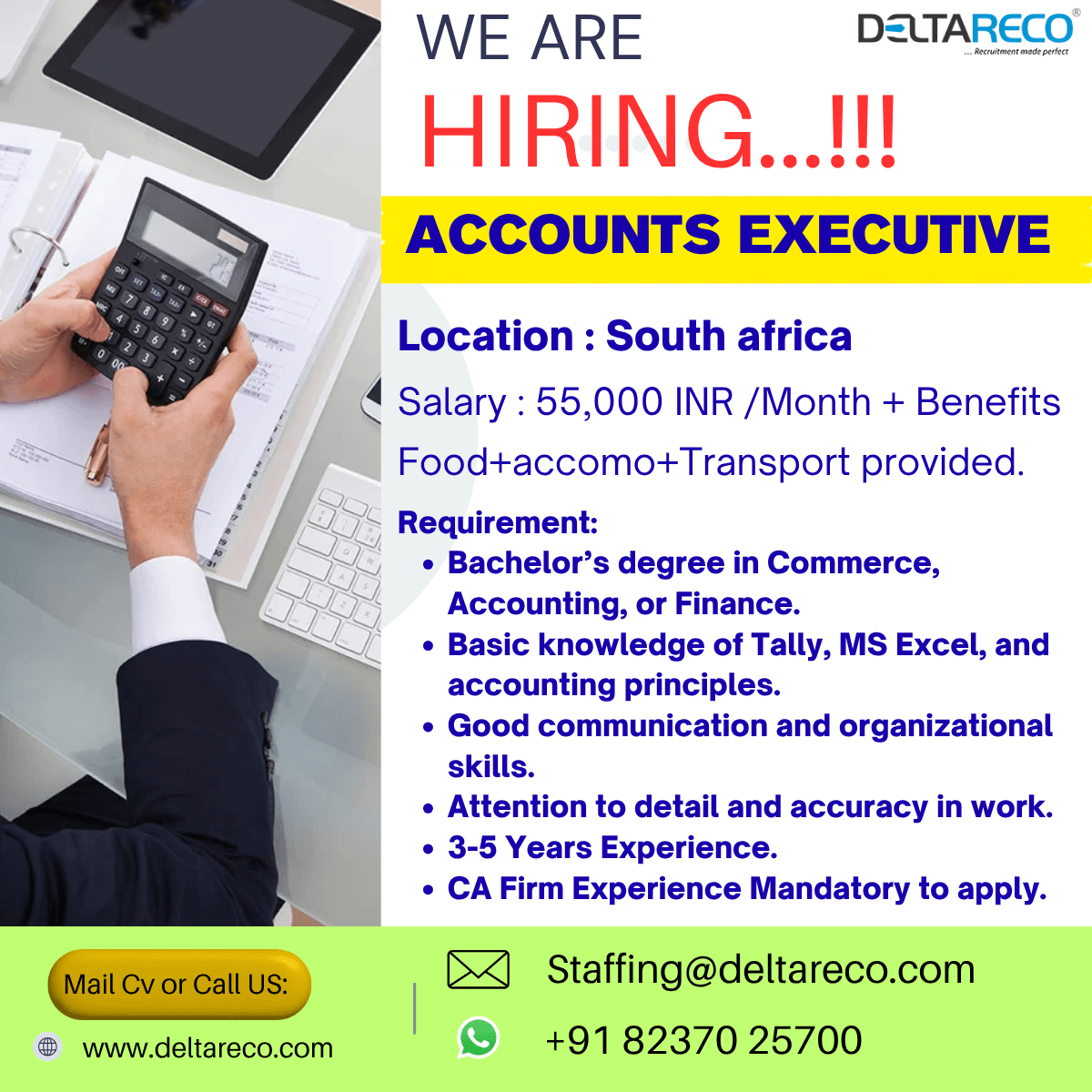 Hiring  Accounts Executive for  South Africa  With High Growth opportuntiy