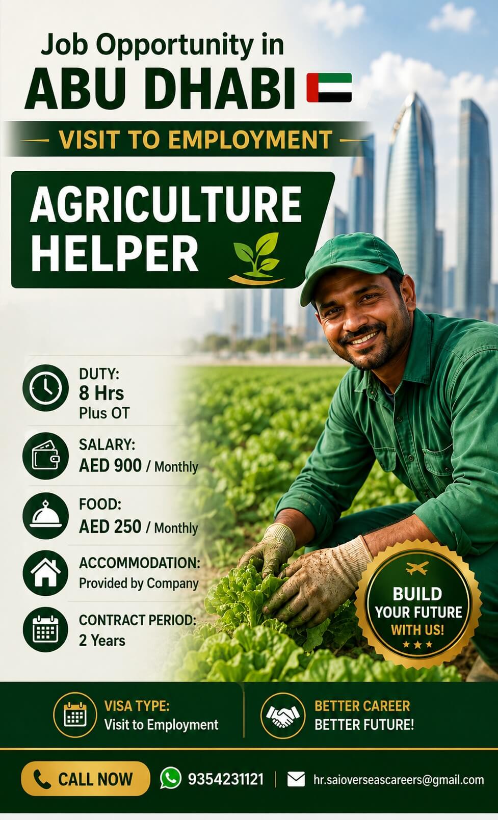 Urgent Hiring for Agriculture Helper in Abu Dhabi