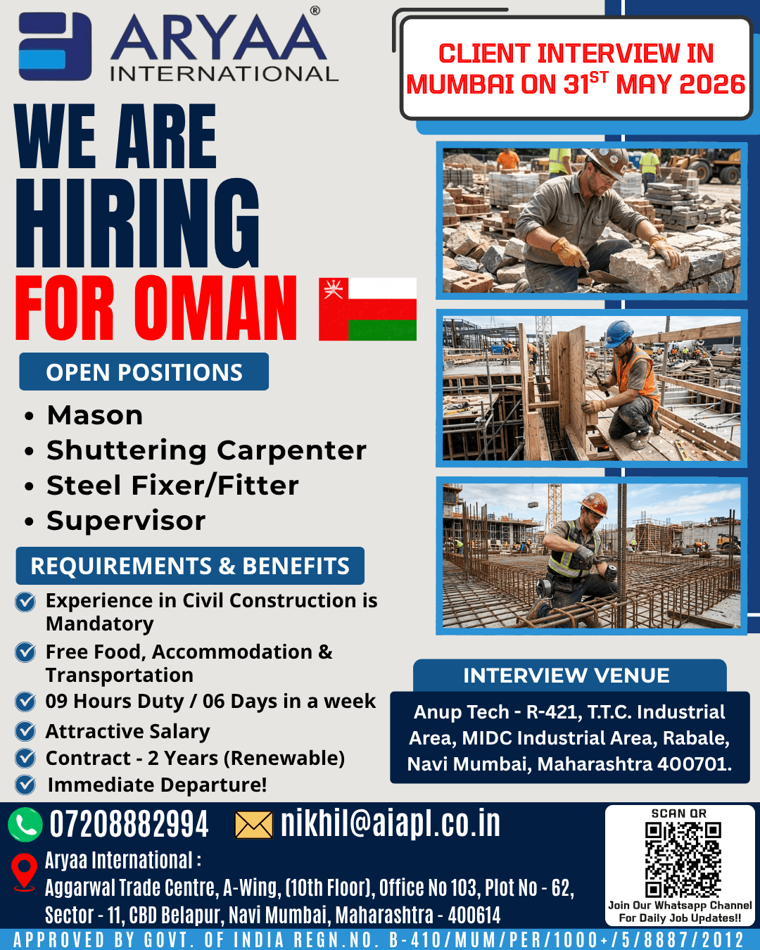 A client interview will be held in Mumbai on 31st May 2026.