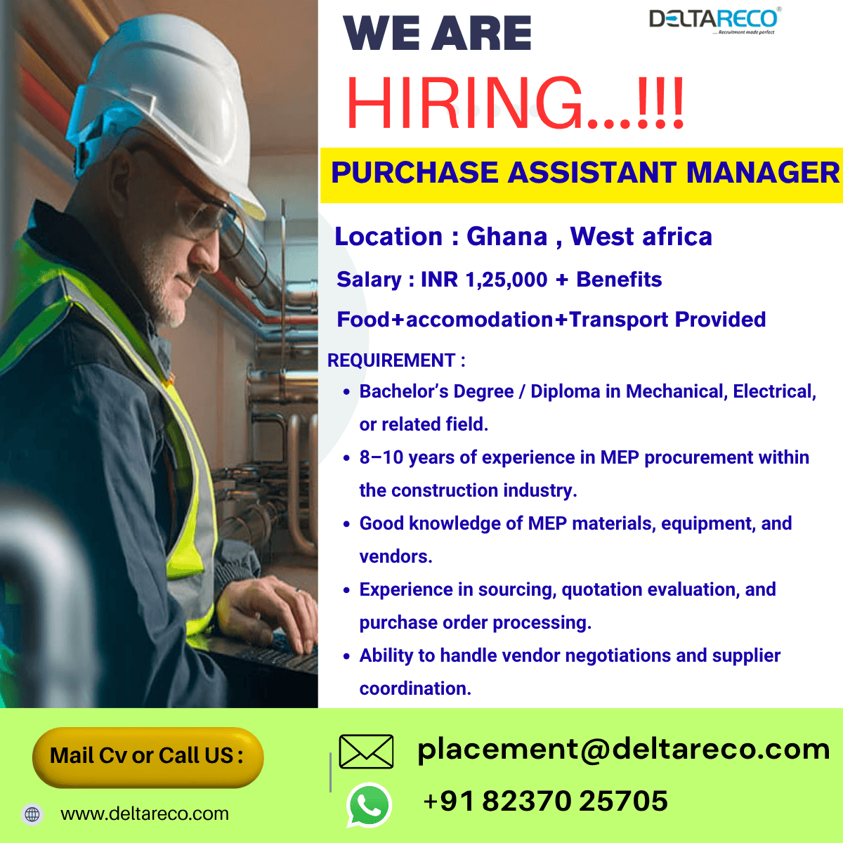 Hiring Purchase Assistant Manager for Ghana Location Urgently Required Hiring Purchase Assistant Manager for Ghana Location Urgently Required