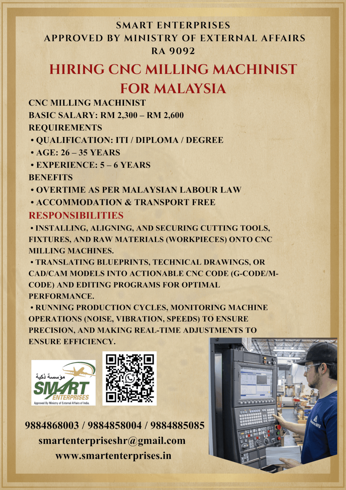 HIRING FOR MALASIYA