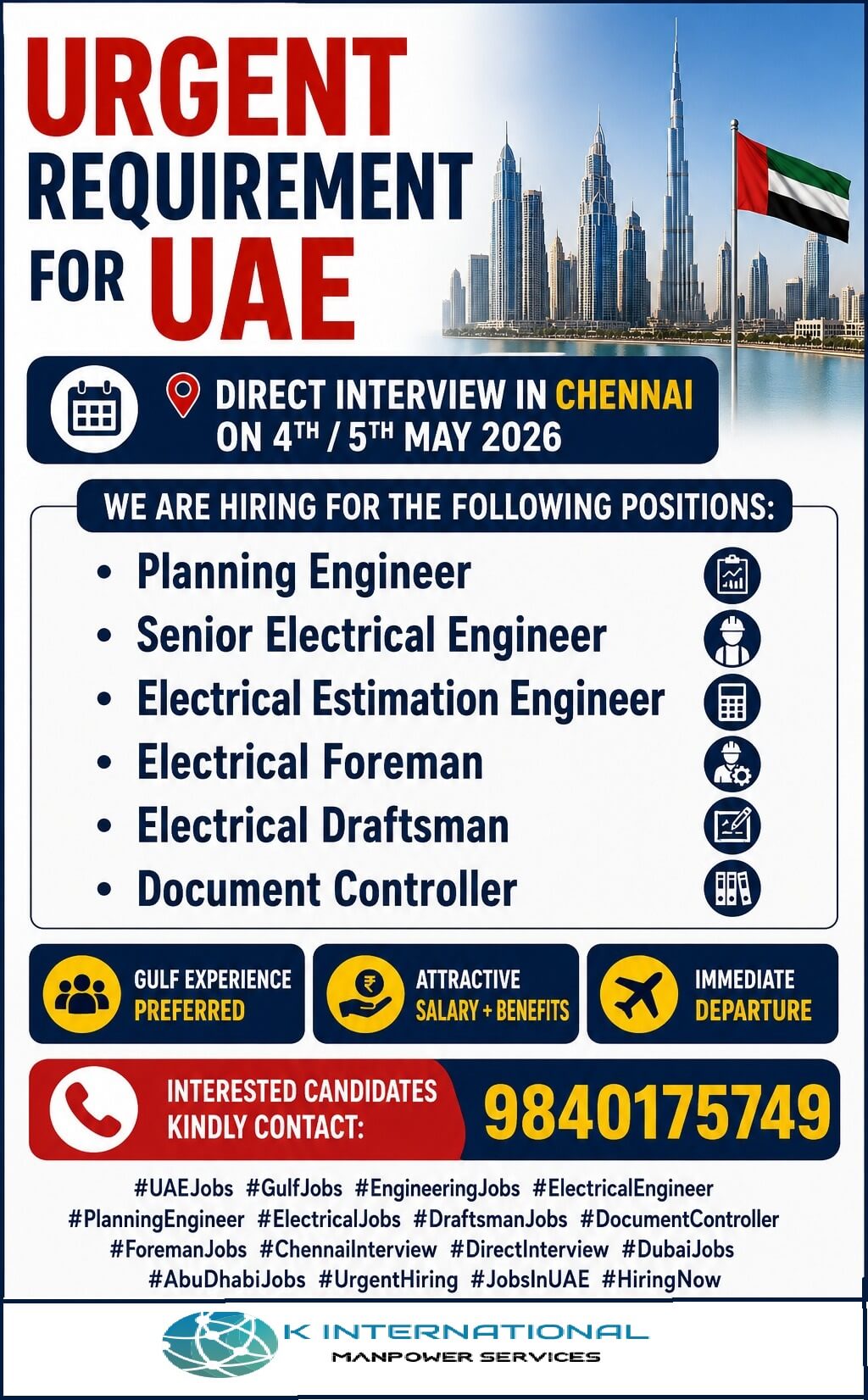 URGENT REQUIREMENT FOR UAE