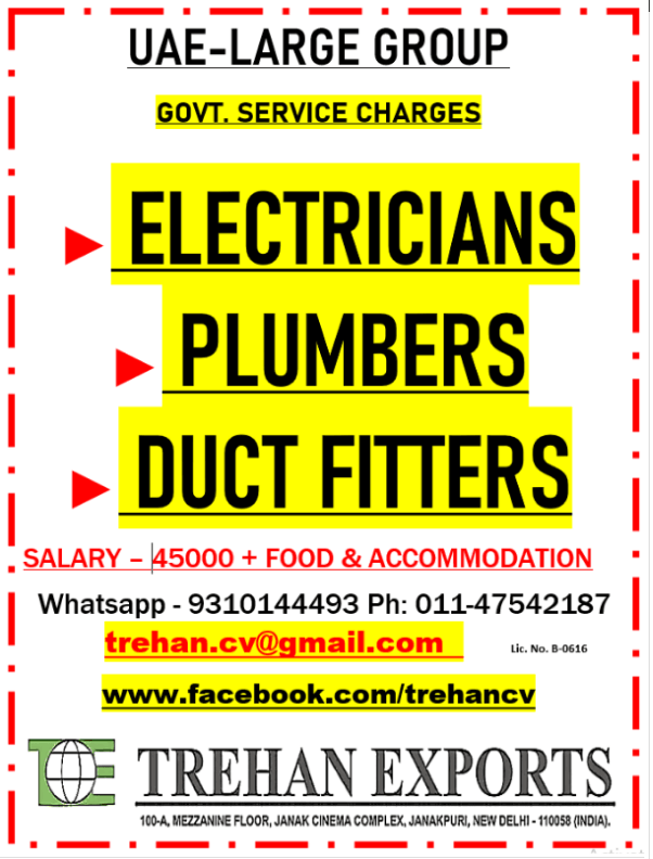 ELECTRICIANS PLUMBERS DUCT FITTERS