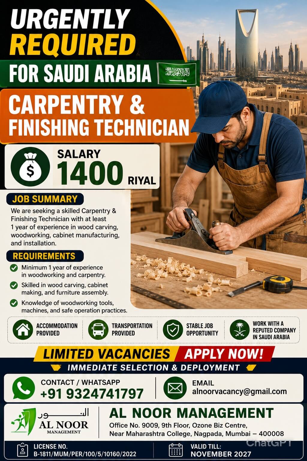 URGENTLY REQUIRED FOR SAUDI ARABIA URGENTLY REQUIRED FOR SAUDI ARABIA