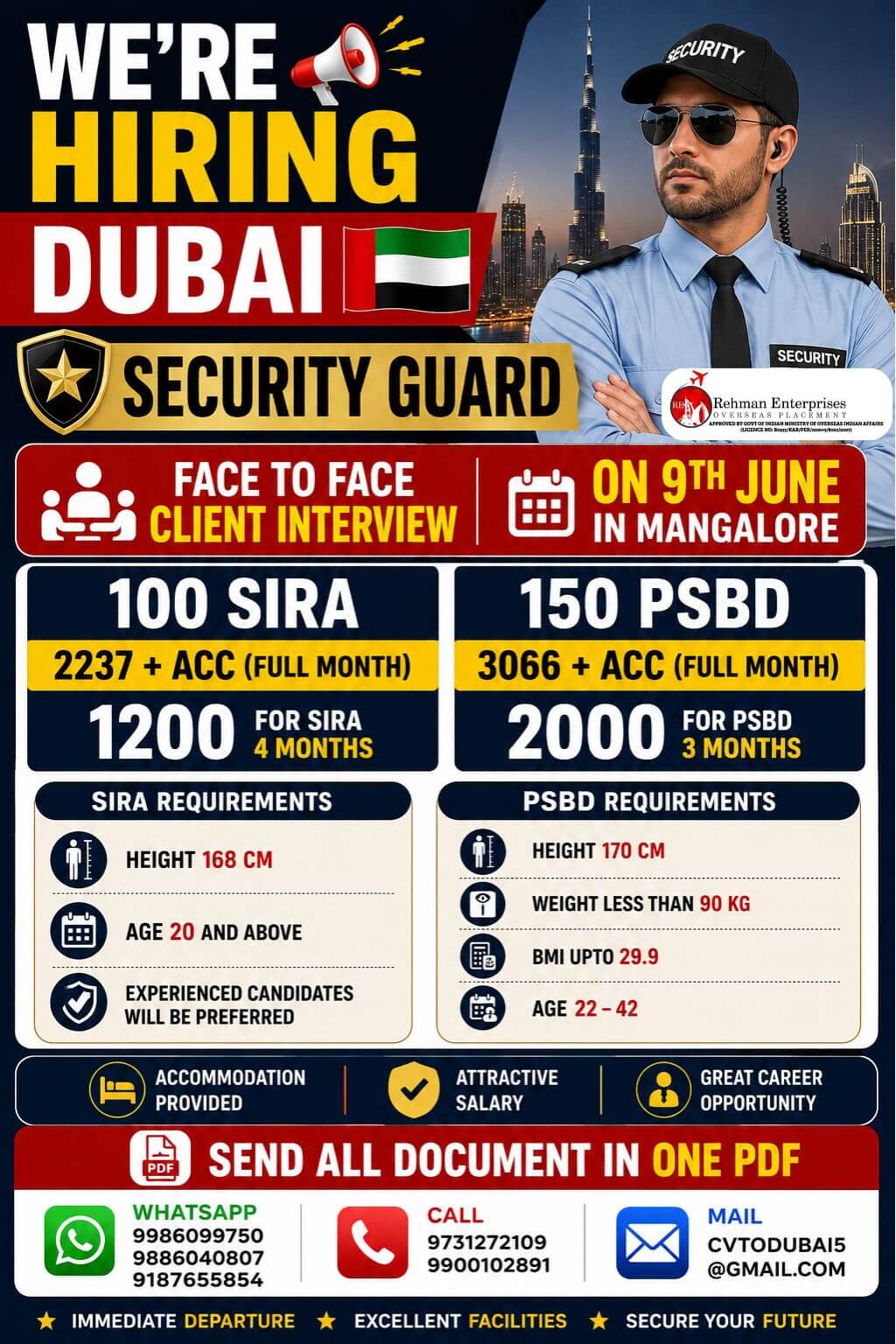HIRING FOR DUBAI HIRING FOR DUBAI