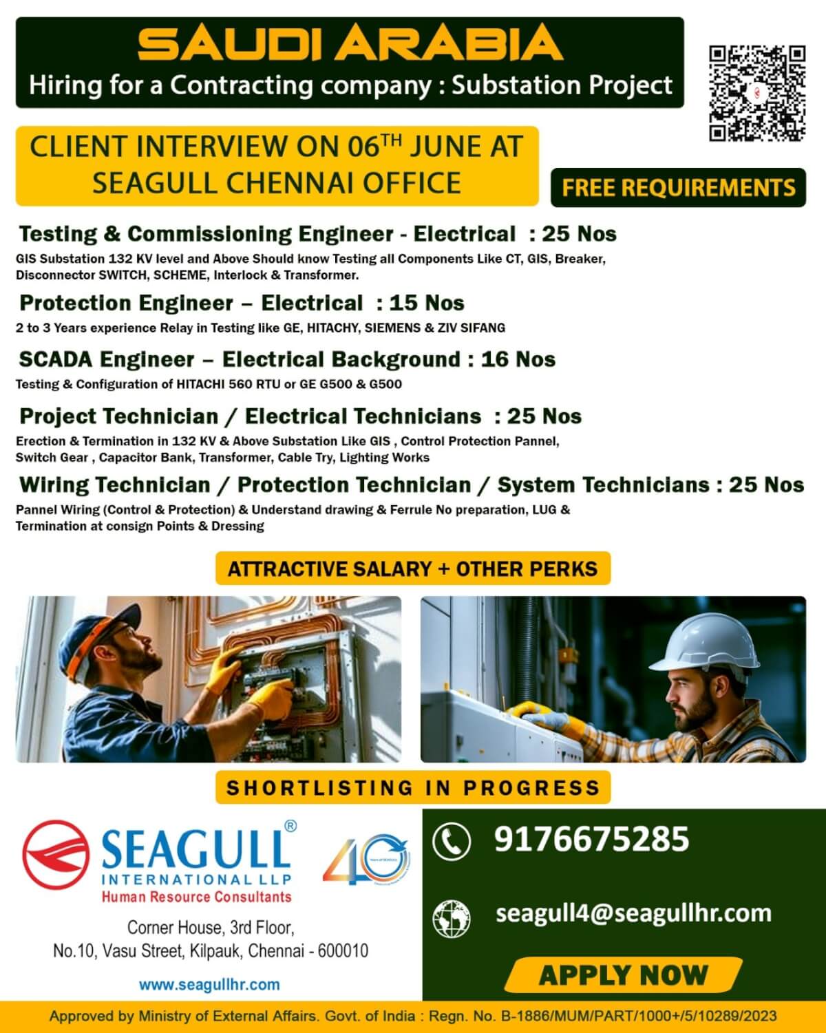 FREE & VERY URGENT REQUIREMENTS FOR SUBSTATION - DESIGN & CONSTRUCTION & TRANSMISSION & DISTRIBUTION LONG TIME PROJECT AT SAUDI ARABIA