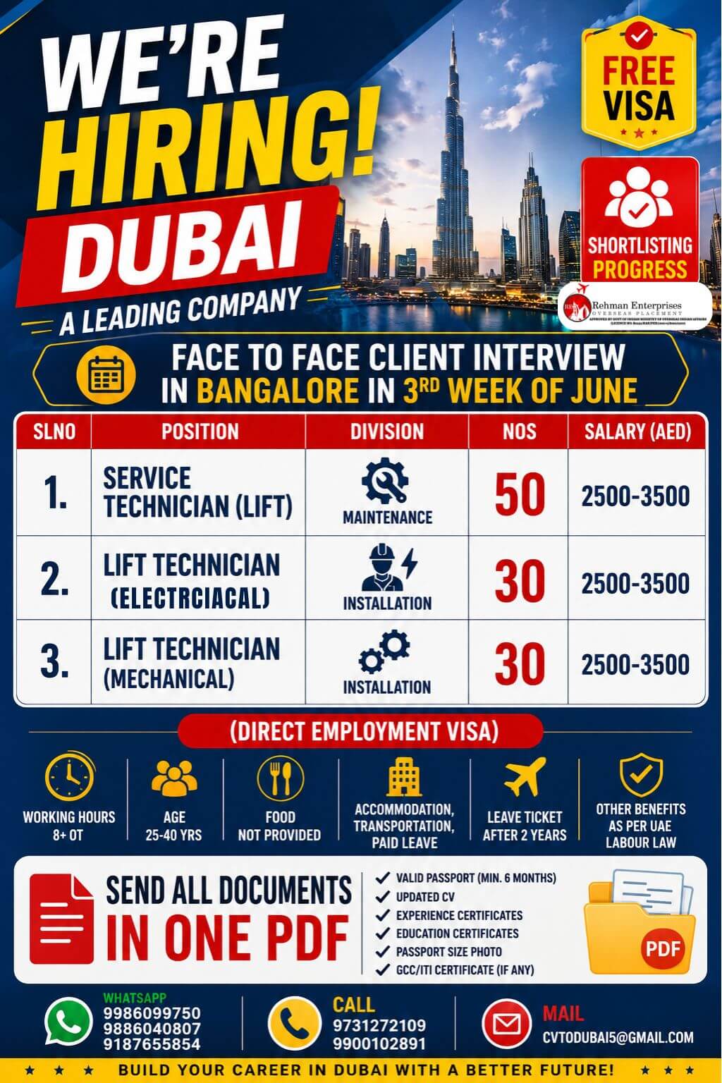 HIRING FOR UAE