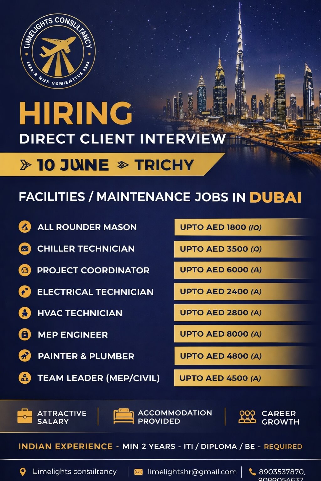Wanted for DUBAI