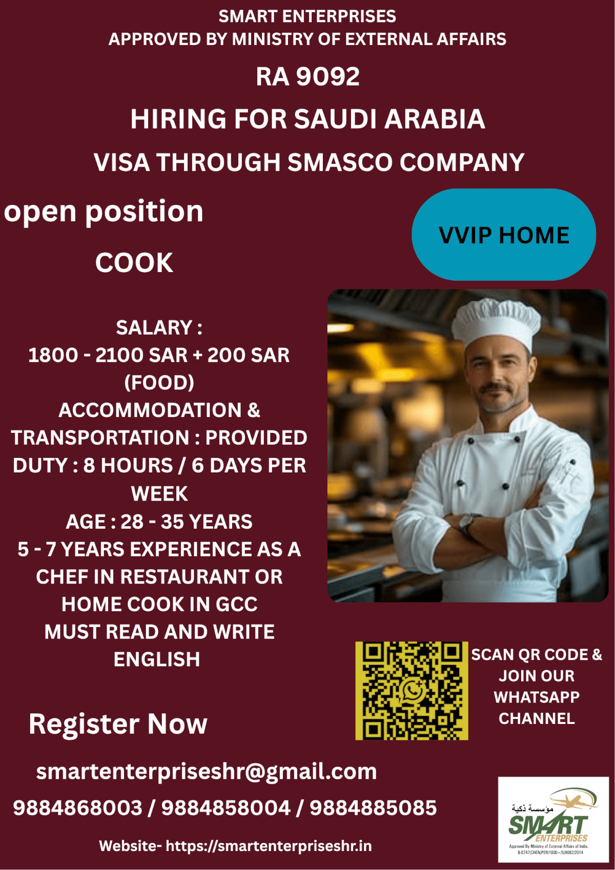 URGENT REQUIREMENT FOR SAUDI ARABIA